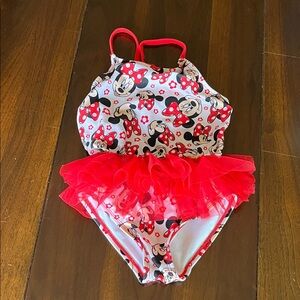 Disney Minnie Mouse Red and White Kids Swim One Piece